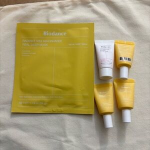 5 total Biodance items: 1 face mask, 3 serums, 1 collagen peptide cream